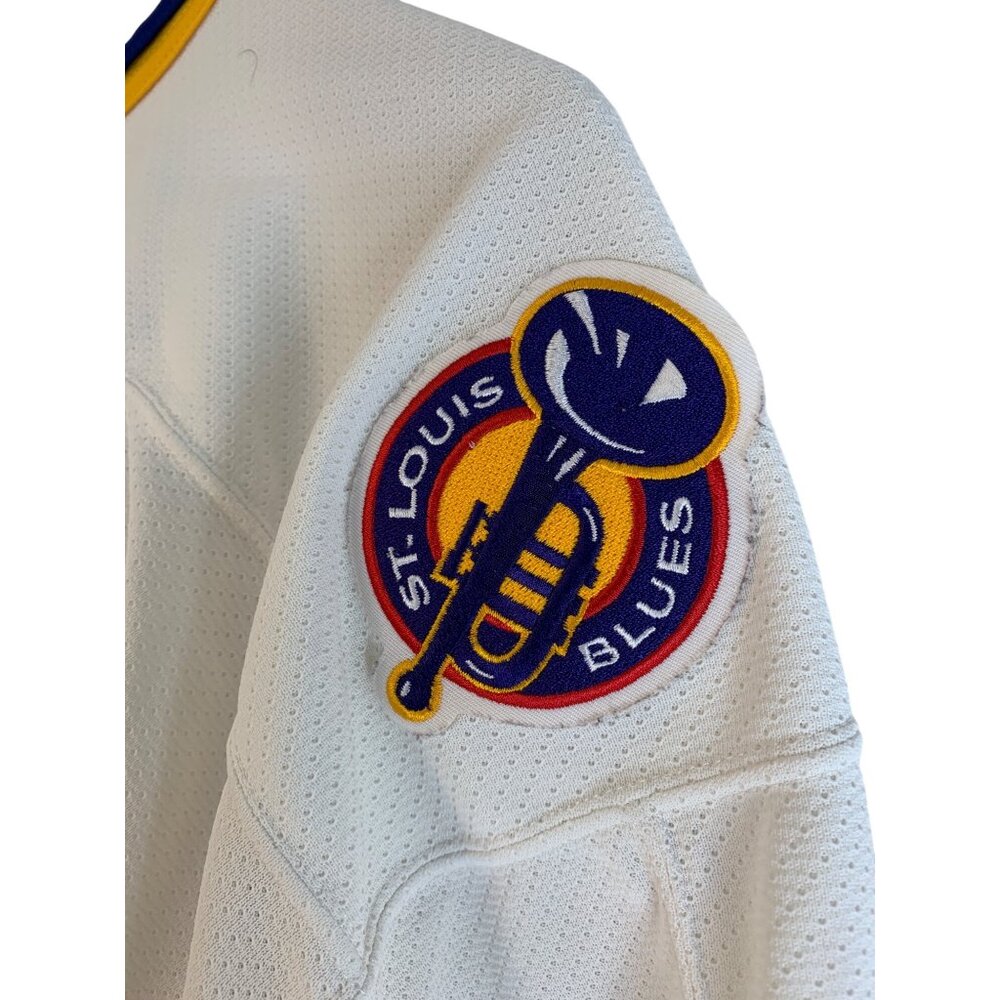 Vintage 90s CCM St. Louis Blues NHL Jersey XXL Air-Knit White Trumpet Canada - Picture 10 of 15